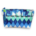 Bolsa Maggy Grande Impermeável com Folho Argyle Azul Verde | Cucawik