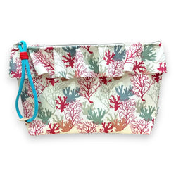 Necessaire Grande Impermeável Maggy com Folho Corais Marinhos | Cucawik