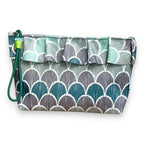 Bolsa Maggy Grande Impermeável com Folho Ikat Escamas Verde | Cucawik