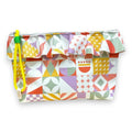 Bolsa Maggy Grande Impermeável com Folho Mosaico Rosa Verde Amarelo Roxo | Cucawik