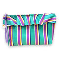 Bolsa Maggy Grande Impermeável com Folho Riscas Verdes Roxo | Cucawik