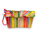 Bolsa Maggy Grande Impermeável com Folho Riscas Coloridas Laranja | Cucawik