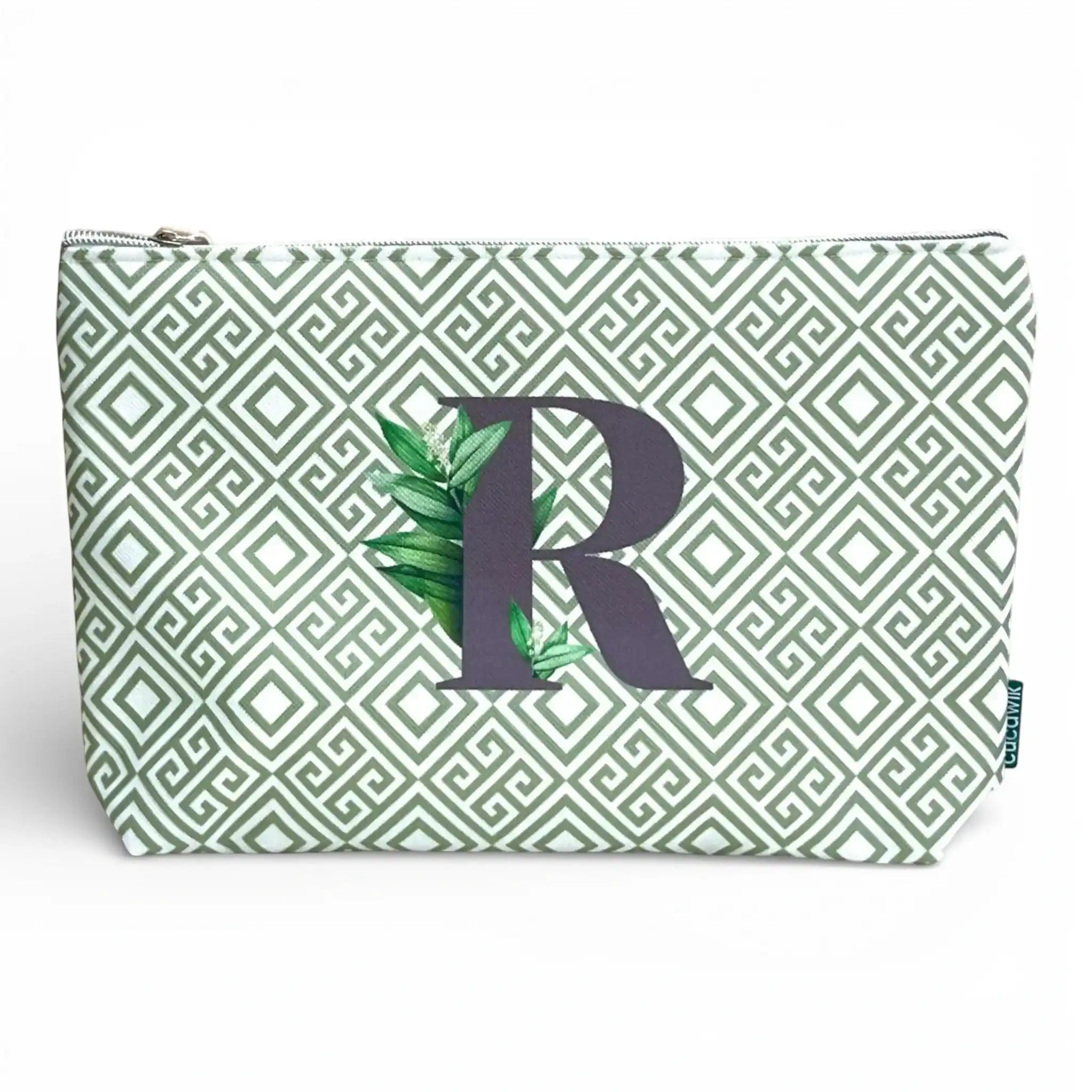 Bolsa Grande Impermeável Verde com Letra Guta Cucawik