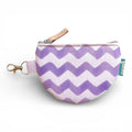 Porta-Moedas Meia-Lua Sol Chevron Roxo Aguarela