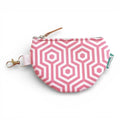 Porta-Moedas Meia-Lua Sol Hexágonos Interligados Rosa Preto