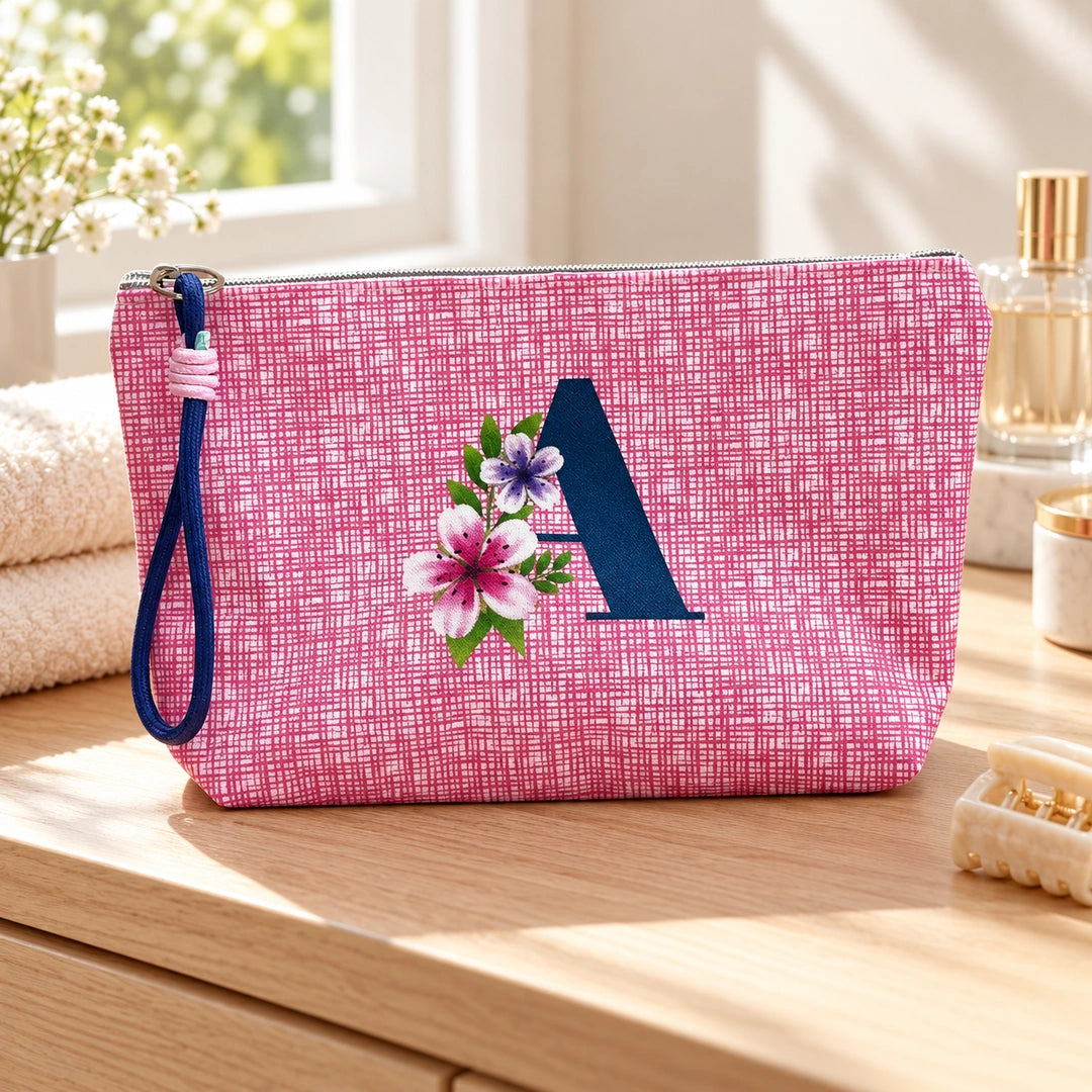 Bolsa Vera rosa letra A num toucador