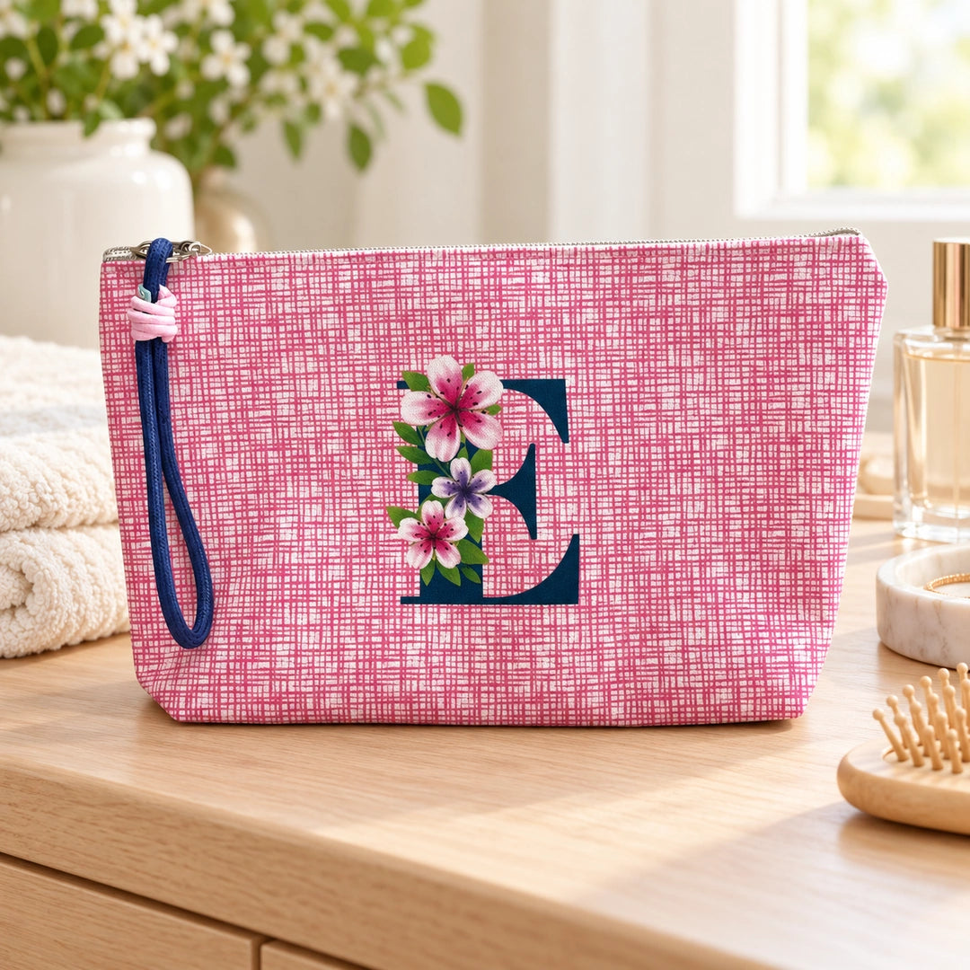 Bolsa Vera rosa letra E — num toucador