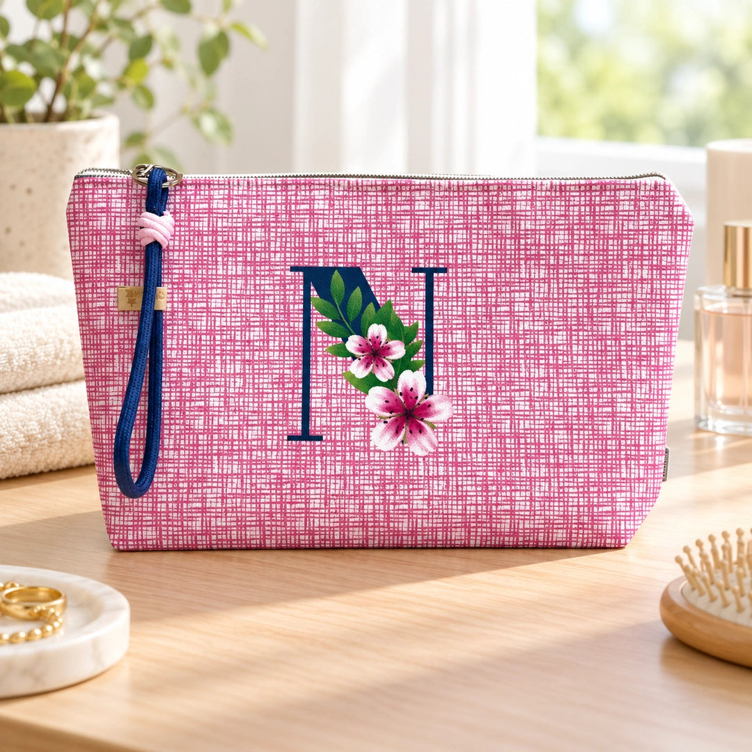 Bolsa Vera rosa letra N — num toucador