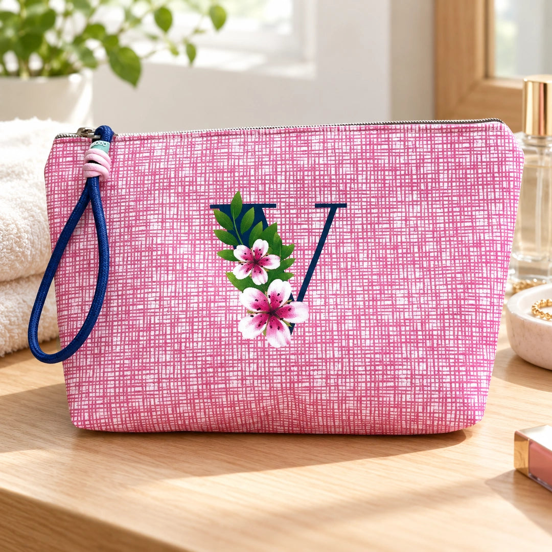 Bolsa Vera rosa letra V — num toucador