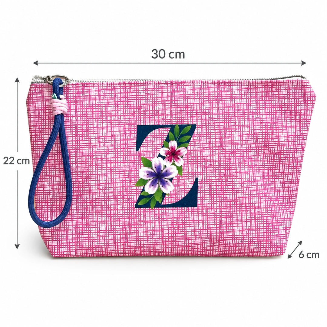 Bolsa Vera rosa letra Z — medidas 30 × 22 × 6 cm