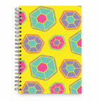Caderno A5 com Argolas Metálicas Memphis Celular Amarelo Colorido – capa | Cucawik