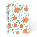 Caderno A5 Pautado com Argolas Metálicas Flores Escandinavas Salmão Azul Verde | Cucawik