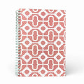 Caderno A5 Pautado com Argolas Metálicas Nós Corda Salmão Branco Rosa | Cucawik