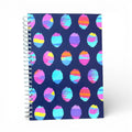 Caderno A5 Quadriculado com Argolas Metálicas Ovais Rosa Roxo Azul | Cucawik