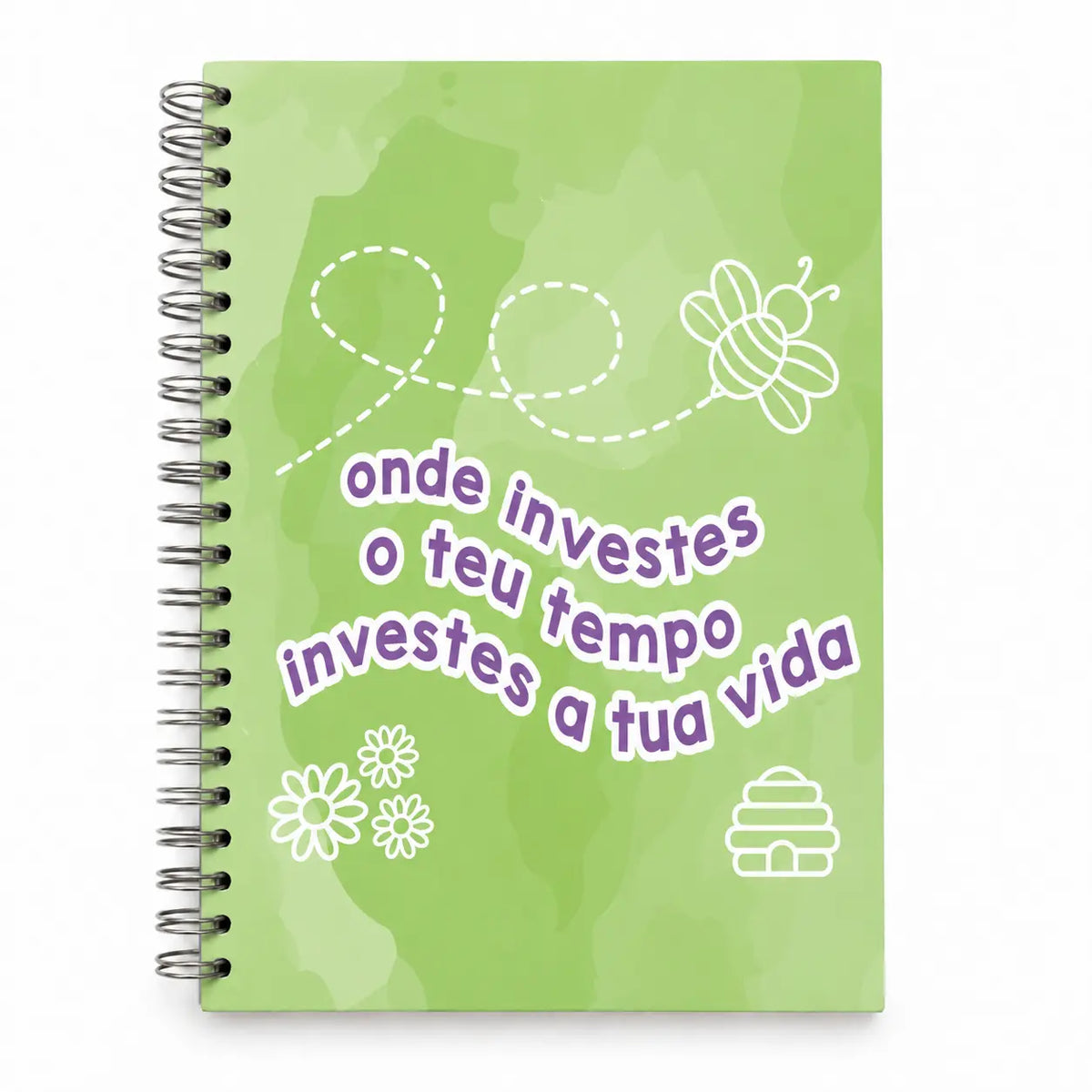 Caderno Argolas A5 Liso "Onde Investes O Teu Tempo Investe A Tua Vida"