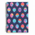 Caderno A5 com Argolas Metálicas Ovais Rosa Roxo Azul – capa | Cucawik