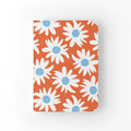 Caderno Liso A5 Margaridas Brancas Fundo Laranja | Cucawik