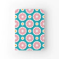 Caderno Liso A5 Flores Pop Rosa e Turquesa | Cucawik