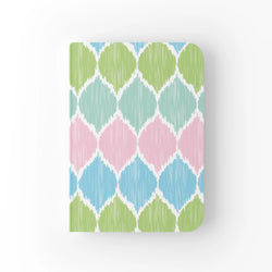 Caderno Bloom Bullet A5 Ikat Pastel Rosa Verde Azul | Cucawik