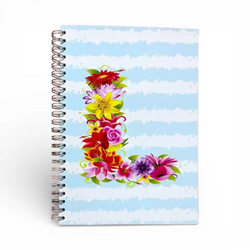 Caderno Argolas A5 com Letra L de Flores | Cucawik