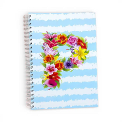 Caderno Argolas A5 com Letra P de Flores | Cucawik