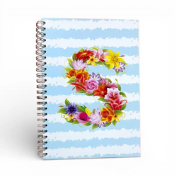 Caderno Argolas A5 com Letra S de Flores | Cucawik