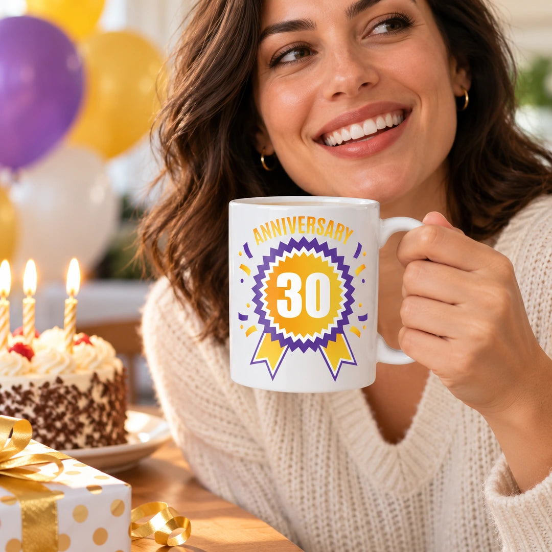 Caneca de Cerâmica 30 Anos de Aniversário em utilização | Cucawik