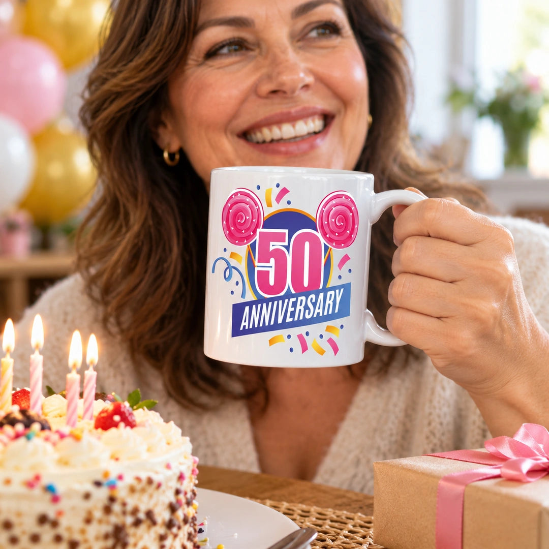 Caneca de Cerâmica 50 Anos de Aniversário em utilização | Cucawik