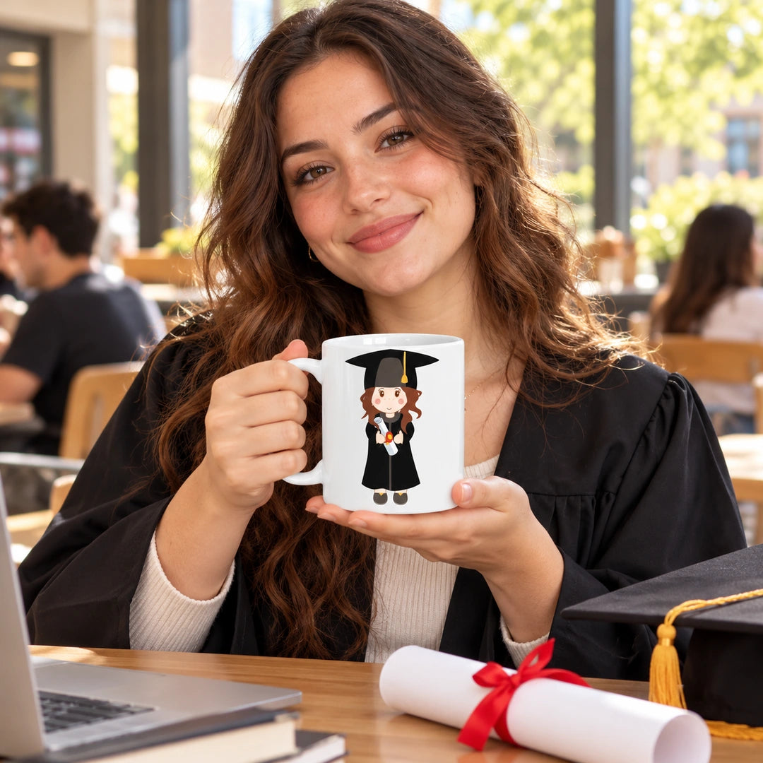 Caneca de Cerâmica Finalista Mulher em utilização | Cucawik