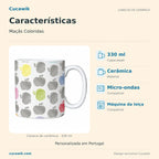Caneca de Cerâmica Maçãs Coloridas — Características | Cucawik