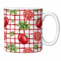 Caneca de Cerâmica Tomate Manjericão Xadrez