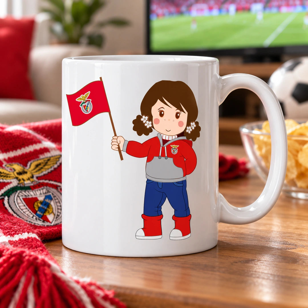 Caneca de Cerâmica Adepta do Benfica em ambiente lifestyle | Cucawik