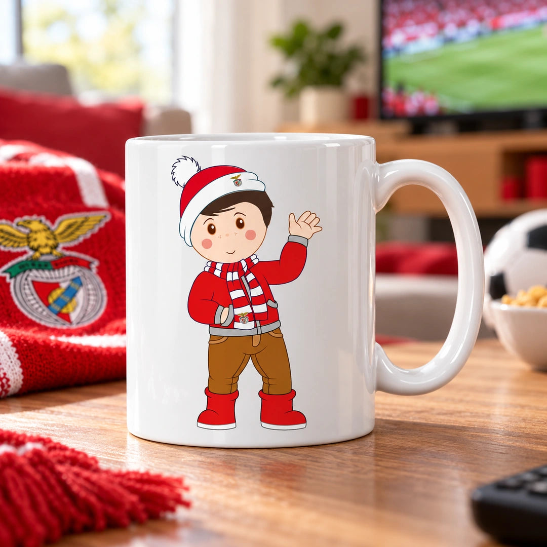 Caneca de Cerâmica Adepto do Benfica em ambiente lifestyle | Cucawik