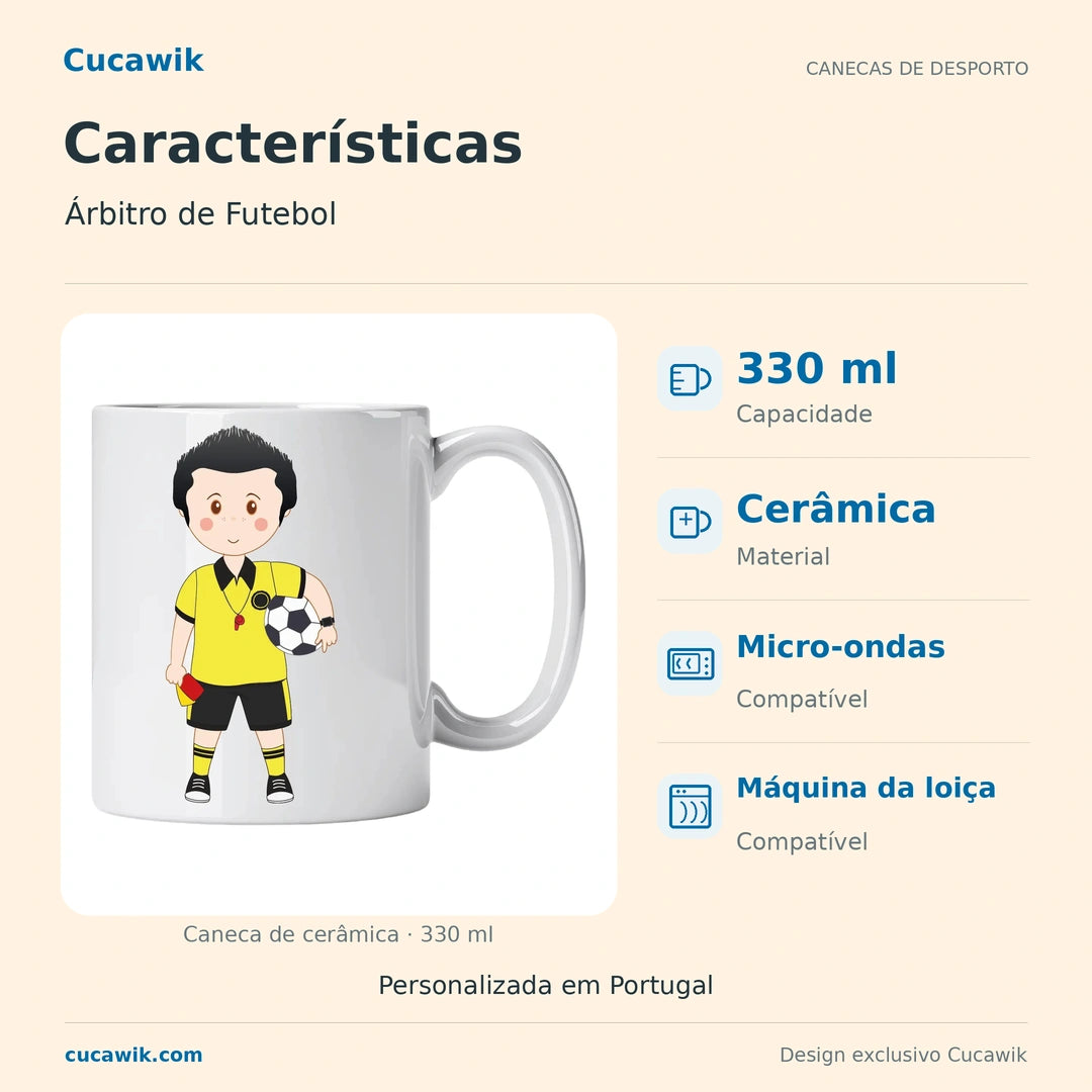 Caneca de Cerâmica Árbitro de Futebol — Características | Cucawik