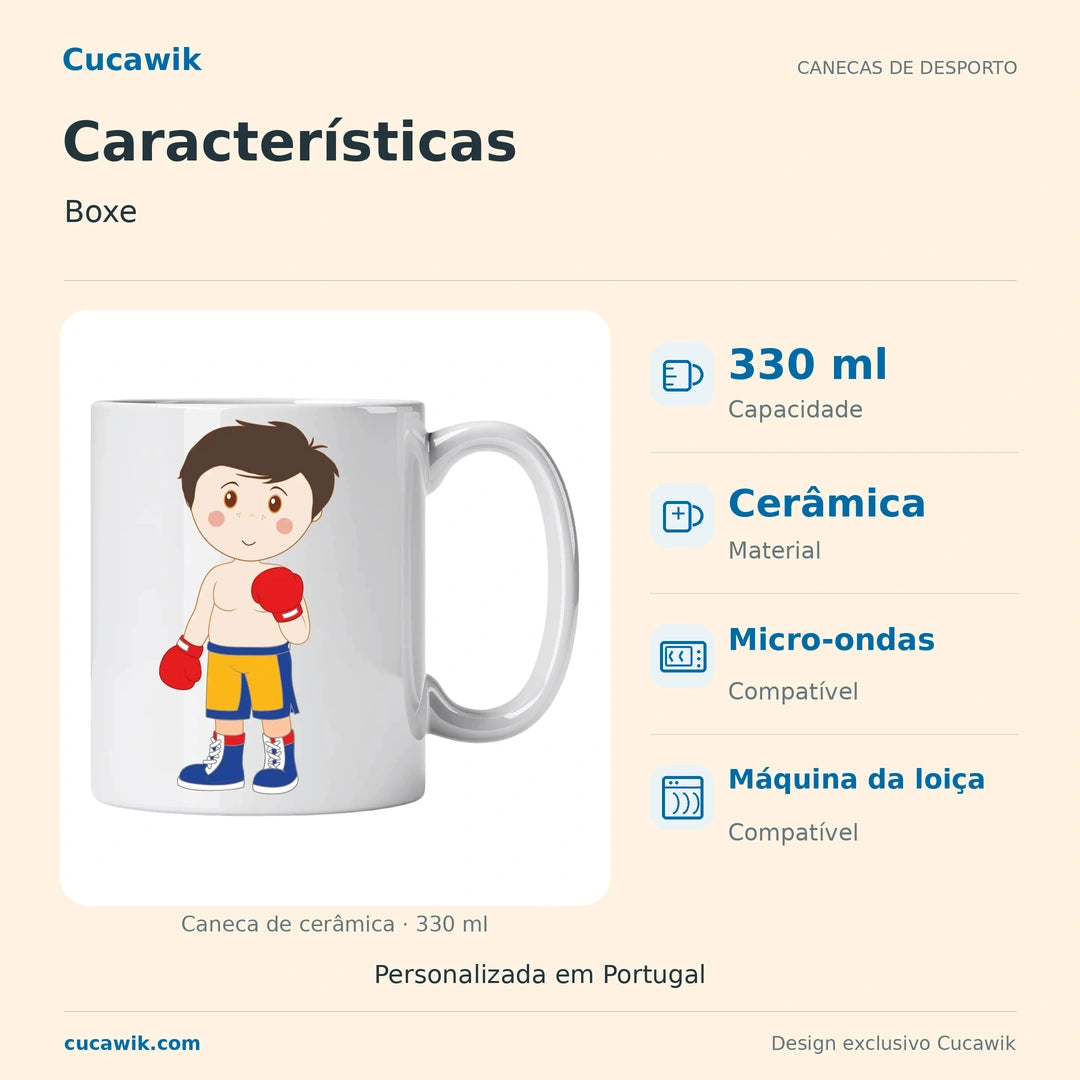 Caneca de Cerâmica Boxe — Características | Cucawik