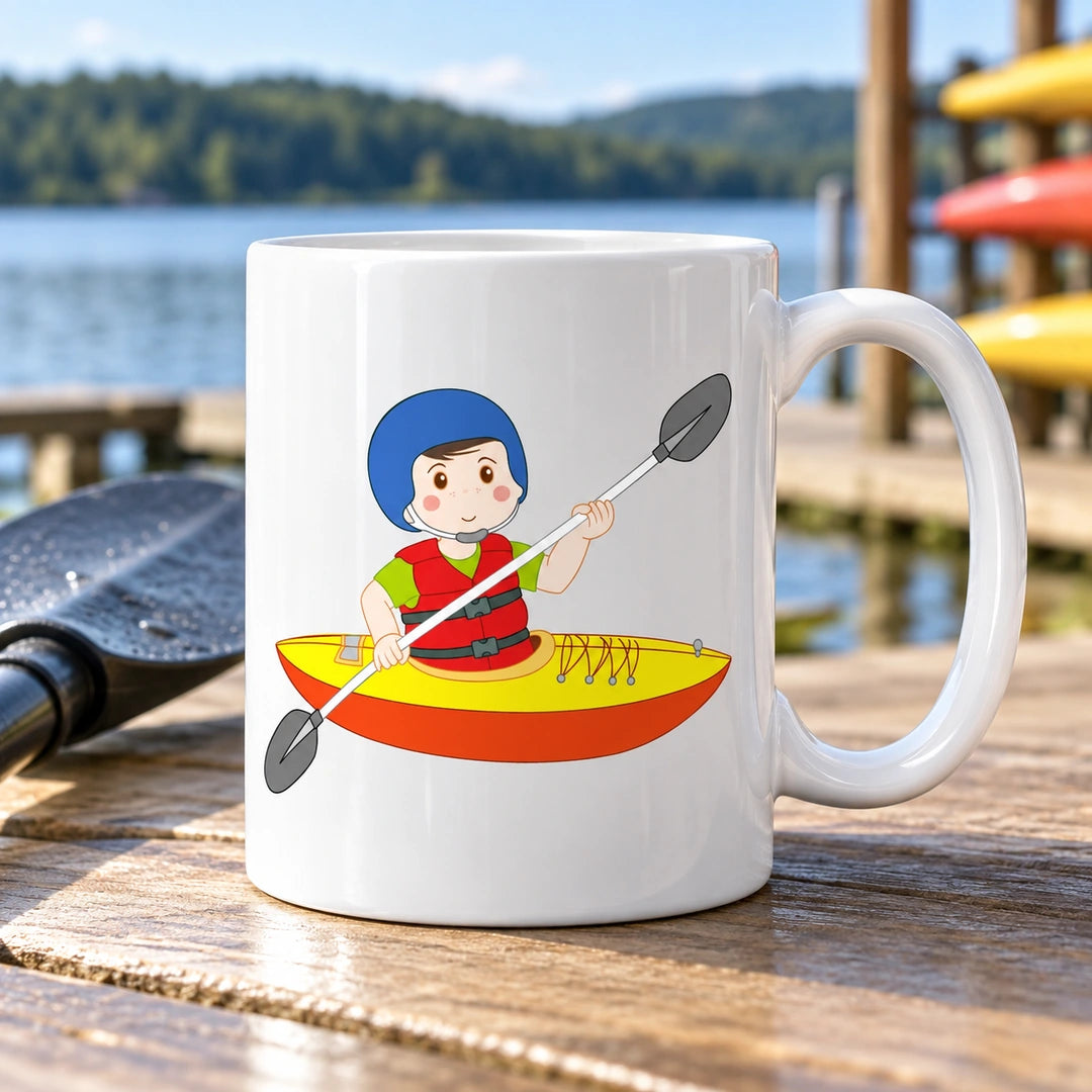Caneca de Cerâmica Canoísta Homem em ambiente lifestyle | Cucawik