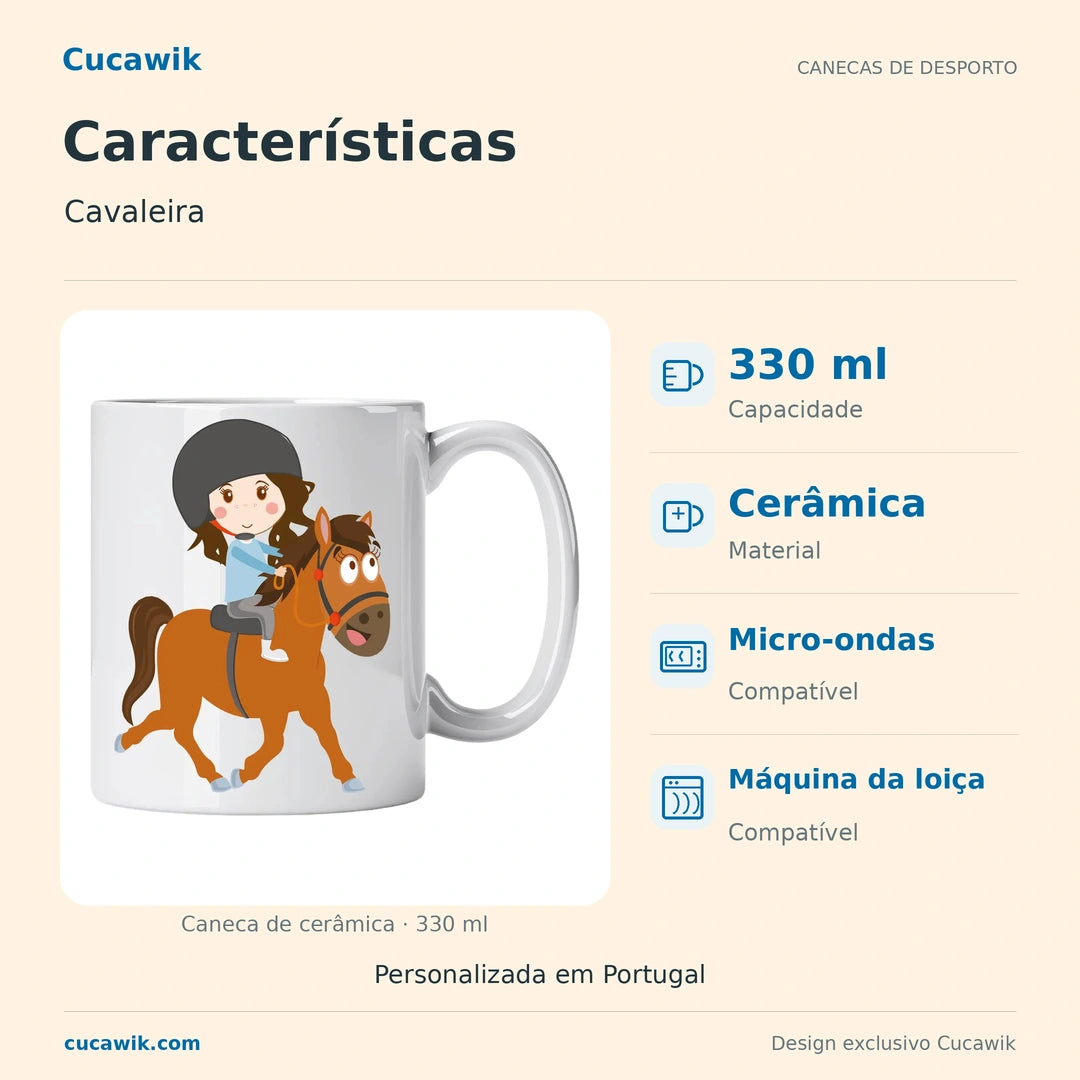 Caneca de Cerâmica Cavaleira — Características | Cucawik