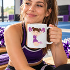 Caneca de Cerâmica Cheerleader em utilização | Cucawik