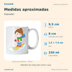 Caneca de Cerâmica Esquiador — Medidas aproximadas | Cucawik