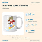 Caneca de Cerâmica Esquiadora — Medidas aproximadas | Cucawik