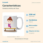 Caneca de Cerâmica Ginástica Artística de Trave — Características | Cucawik
