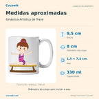 Caneca de Cerâmica Ginástica Artística de Trave — Medidas aproximadas | Cucawik