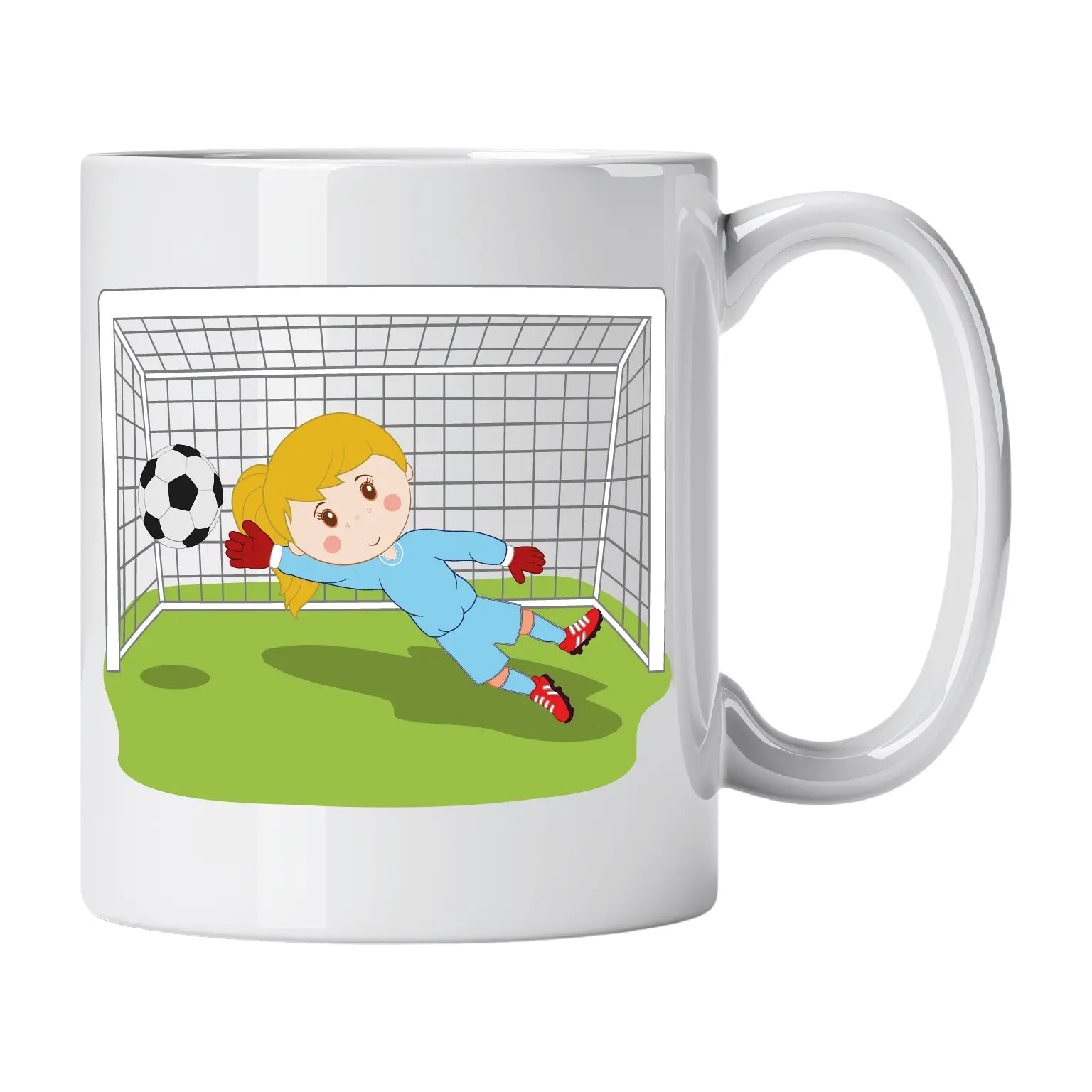 Caneca de Cerâmica Guarda-Redes de Futebol Mulher | Cucawik