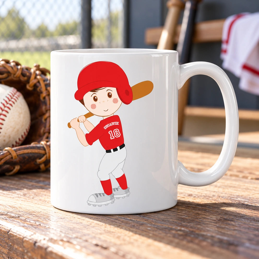 Caneca de Cerâmica Jogador de Beisebol em ambiente lifestyle | Cucawik