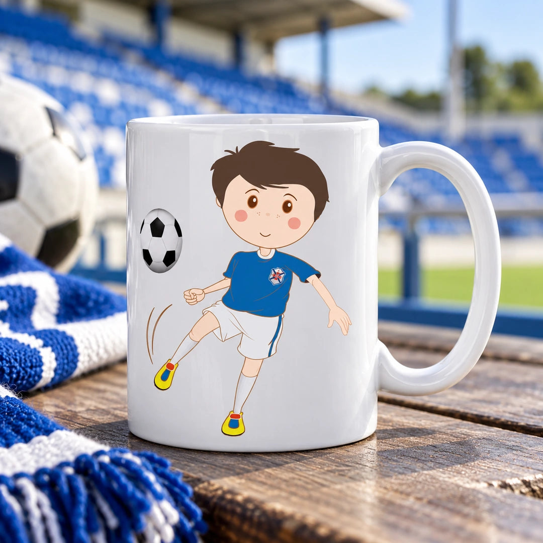 Caneca de Cerâmica Jogador de Futebol do Belenenses em ambiente lifestyle | Cucawik