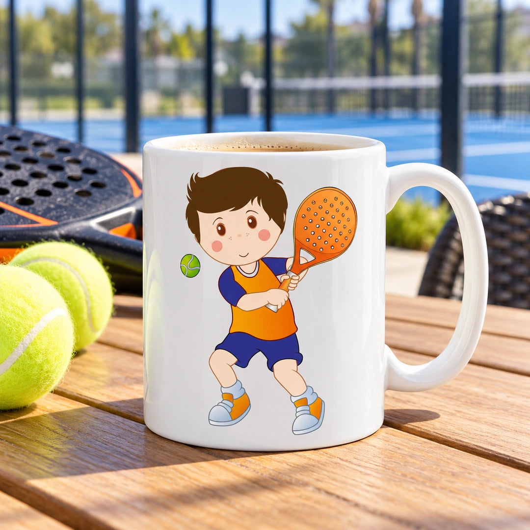Caneca de Cerâmica Jogador de Padel em ambiente lifestyle | Cucawik