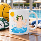 Caneca de Cerâmica Jogador de Polo Aquático em ambiente lifestyle | Cucawik