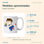 Caneca de Cerâmica Jogador de Voleibol — Medidas aproximadas | Cucawik