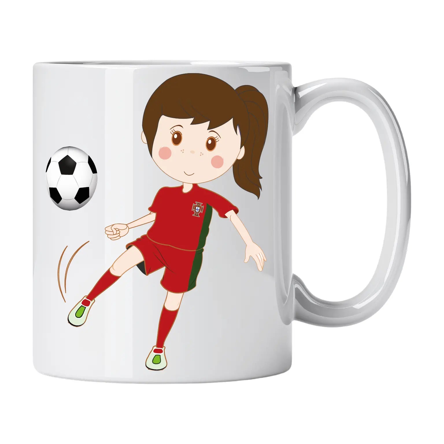 Caneca de Cerâmica Jogadora de Futebol da Seleção | Cucawik
