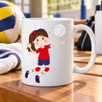Caneca de Cerâmica Jogadora de Voleibol em ambiente lifestyle | Cucawik